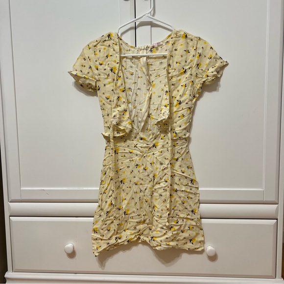 Pacsun Yellow and White Floral Tie Dress - Picture 1 of 3